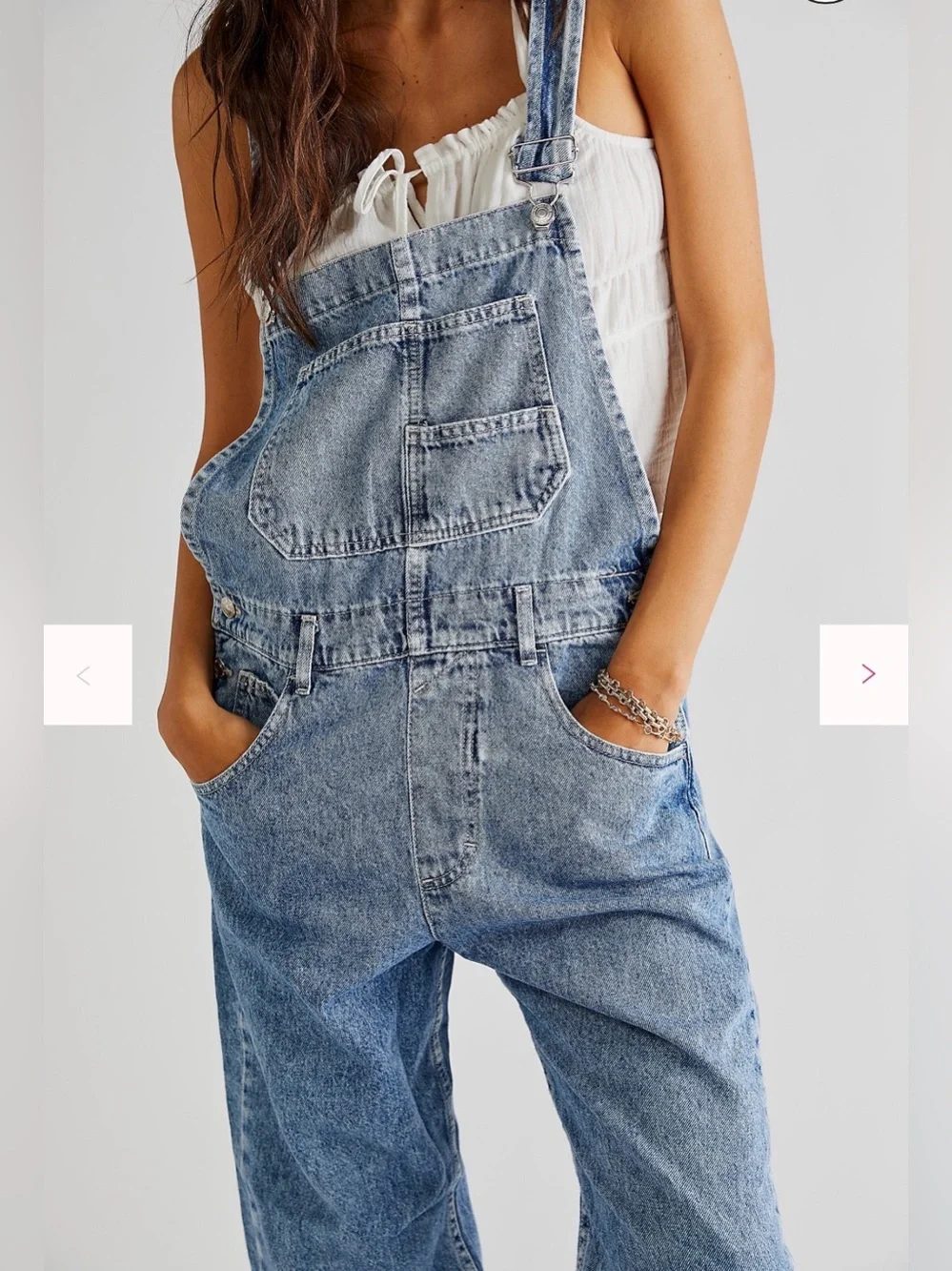 Free People We The Free Ziggy Denim Overalls Size Medium